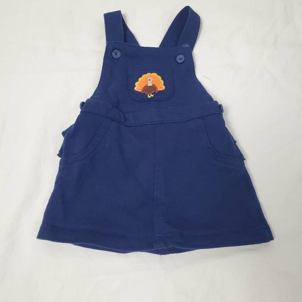 Carters Girls 6 month Navy Turkey Romper - Picture 2 of 6